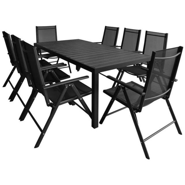 Set mobilier de exterior 9 piese, aluminiu ?i WPC Set mobilier de exterior 9 piese, aluminiu ?i WPC