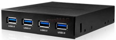 Hub USB RaidSonic IB-866 4 porturi USB 3.0 (Negru) foto