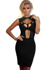 BAN435-1 Rochie bandage sexy, de club, cu plasa si model decupat in fata foto