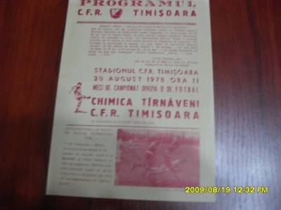 Program CFR Timisoara - Chimica Tirnaveni foto