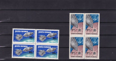 ROMANIA 1969 LP 702 COSMOS III APOLLO 9 SI 10 BLOCURI DE 4 TIMBRE MNH foto