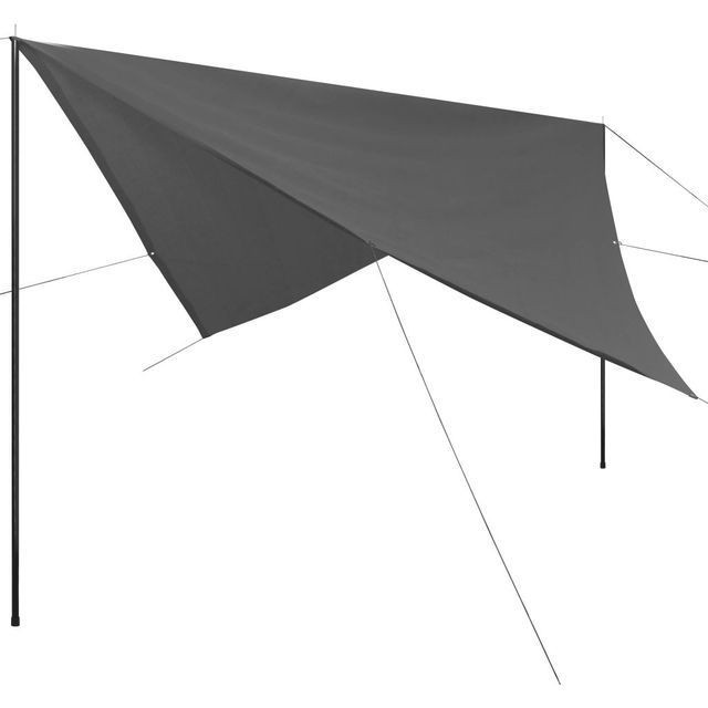 Prelata umbrar cu stalpi, din HDPE, patrata, 3x3 m, antracit foto mare Prelata umbrar cu stalpi, din HDPE, patrata, 3x3 m, antracit foto mare