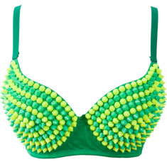 L319-12 Sutien accesorizat cu tinte colorate foto