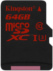 Card de memorie Kingston microSDXC U3 UHS-1 64GB (Class 10) foto