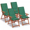 Perne scaun de gradina, 4 buc, verde, 120x50x3 cm
