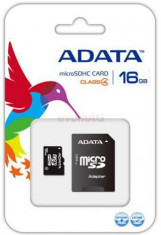 Card A-DATA de memorie microSDHC 16GB Class 4 + Adaptor SD foto