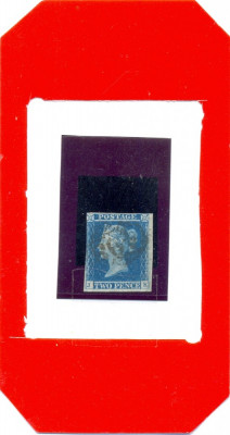 118=ANGLIA-GB-Regina Victoria 1841-Timbru Two pence nedantelat SG 13 DP,cf scan foto