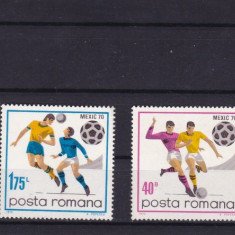 ROMANIA 1970 LP 729 CAMPIONATUL MONDIAL DE FOTBAL - MEXIC SERIE MNH