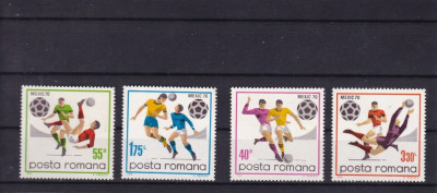 ROMANIA 1970 LP 729 CAMPIONATUL MONDIAL DE FOTBAL - MEXIC SERIE MNH foto