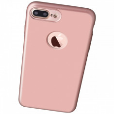 Husa Apple iPhone 7 Plus Flippy Full Silicone 360 Roz Auriu foto