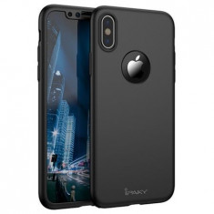 Husa Apple iPhone X IPAKY Full Cover 360 Negru + Folie Cadou foto