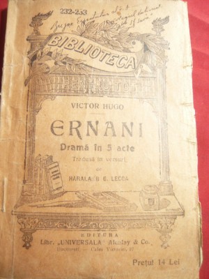 Victor Hugo- Ernani -trad.H.Lecca BPT 232-233 ,Universala Alcalay foto