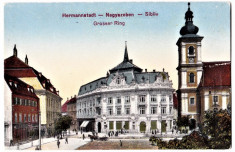 Sibiu Hermannstadt Nagyszeben Grosser Ring Piata Mare , RARA aprox 1915,necircul foto