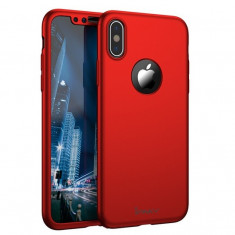 Husa Apple iPhone X IPAKY Full Cover 360 Rosu + Folie Cadou foto