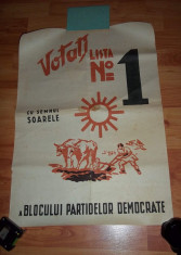 afis electoral 1946 votati Soarele foto