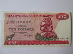 Zimbabwe 10 Dollars 1983 foto