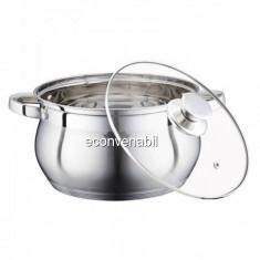 Cratita inox cu capac si manere 22cm 5L Peterhof PH1584522 foto