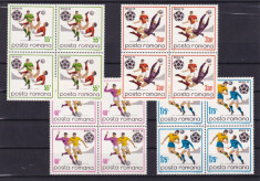 ROMANIA 1970 LP 729 CAMPIONATUL MONDIAL DE FOTBAL - MEXIC BLOCURI DE 4 MNH foto