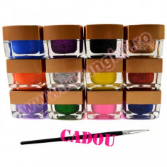 Set 12 Geluri Colorate UV EzFlow 2 in 1 Simple si cu Sclipici - Glamour + CADOU foto