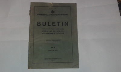 MINISTERUL AFACERILOR INTERNE - BULETIN Nr.3. APRILIE 1942 foto