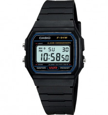 Ceas Original CASIO F91W CLASSIC SPORT Vintage MODEL RETRO NEGRU foto