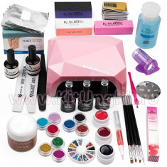 Kit Unghii False Duo cu Gel UV si Oja Semipermanenta One Step SensoPRO 10ml - Promotie #64 + CADOU foto