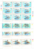 209=NIUE-1993-WWF-Blocuri de 9 timbre nestampilate -Delfini,stare MNH, Nestampilat