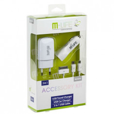 INCARCATOR KIT 3 IN 1 TRAVEL CHARGER M-LIFE foto