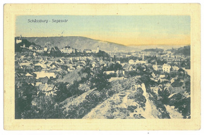 3138 - SIGHISOARA, Mures, Panorama, Romania - old postcard - used - 1917 foto