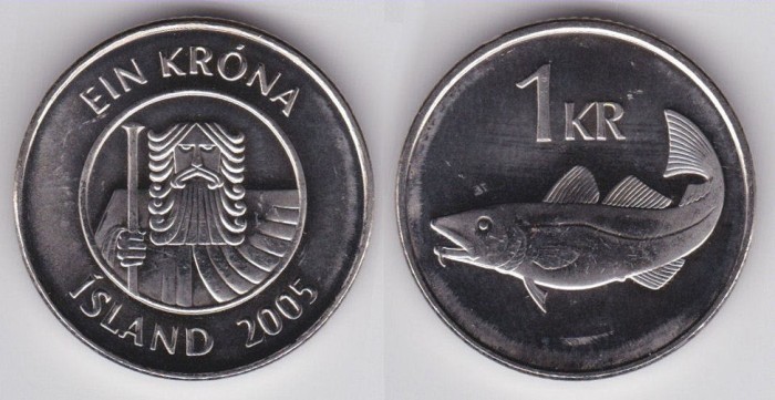 !!! ISLANDA - 1 KRONA 1999 - KM 27 a - XF