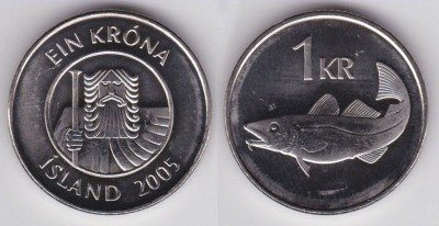!!! ISLANDA - 1 KRONA 2011 - KM 27 a - AUNC foto
