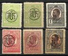 SERIE SUPRATIPAR CAROL I HARTIE ALBA SI GRI --1918 MNH-MH, Nestampilat