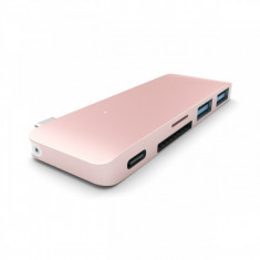 Adaptor Satechi Type-C Pass USB Hub Rose Gold foto