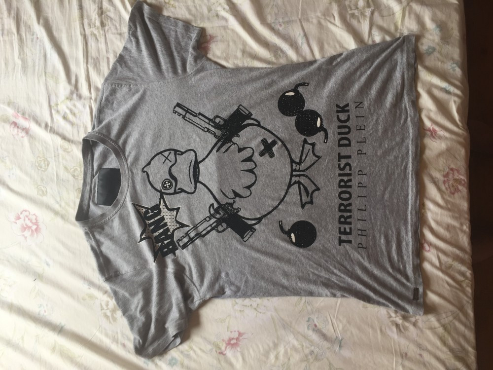 Philipp Plein terrorist duck t-shirt, XL, Gri, Bumbac | Okazii.ro