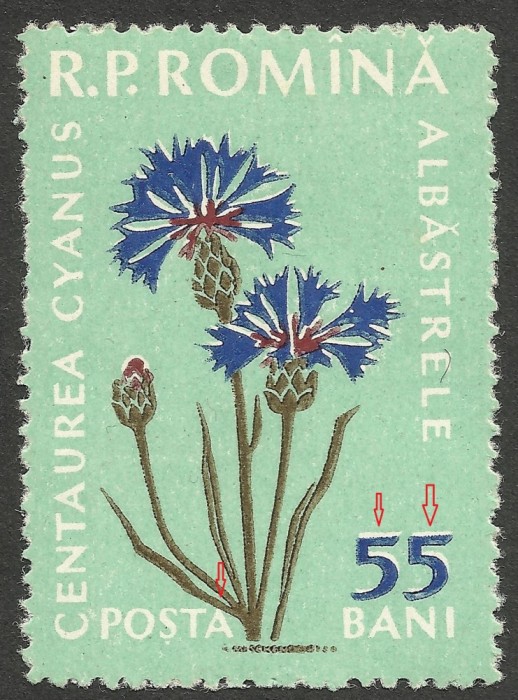 VARIETATE ROMANIA 1959--TIPAR DEPLASAT --MNH