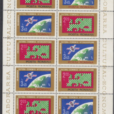 ROMANIA 1974 LP 845 a COLABORAREA CULTURAL ECONOMICA BLOC DE 5 SERII MNH