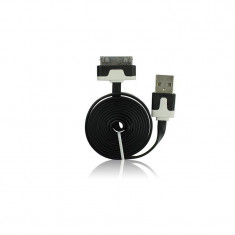 Cablu Date APPLE iPhone 4 Plat - 1 Metru (Negru) foto