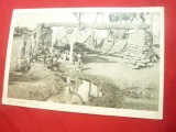Ilustrata- Folclor- Dispozitiv primitiv pt adus apa -Egipt 1932 stamp.Biroul Amb