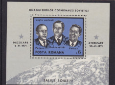 ROMANIA 1971 LP 770 SOIUZ 11 COLITA DANTELATA MNH foto