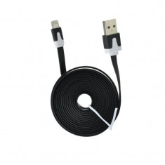 Cablu de Date Plat APPLE iPhone 3/4/iPad/iPod - 2 Metri (Negru) foto