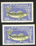 VARIETATI DE TIPAR SI CULOARE -- ROMANIA --1960 MNH, Nestampilat