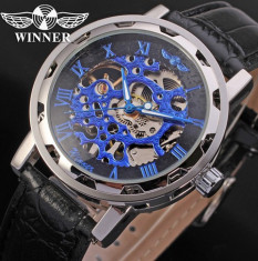 Ceas Winner Win109 Mecanic Skeleton FullBLue foto