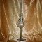 Lampa gaz petrol Art Deco, placata argint, cristal