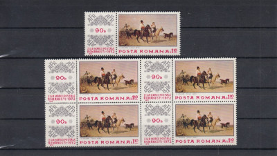 ROMANIA 1972 LP 812 ZIUA MARCII POSTALE ROMANESTI BLOC 4 + 1 MNH foto