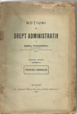 ANIBAL TEODORESCU - NOTIUNI DE DREPT ADMINISTRATIV - VOL. I - 1915 foto