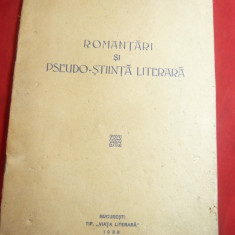 D.Murarasu-Romantari si Pseudo-Stiinta Literara 1938 -Ed.Viata Literara 10 pag