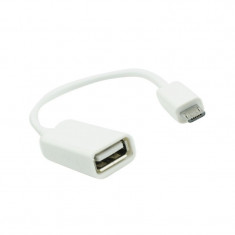 Cablu MicroUSB - OTG (Alb) foto