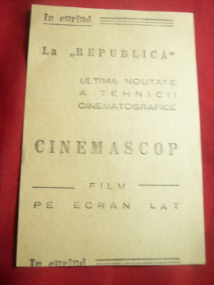 Reclama la Cinema Republica ,cu Program Pronosport nr.30 1956 foto