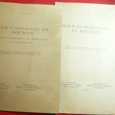 2 Studii despre Gramatica Limbii Romane de J.Byck 1935 ,dedicatie si autograf