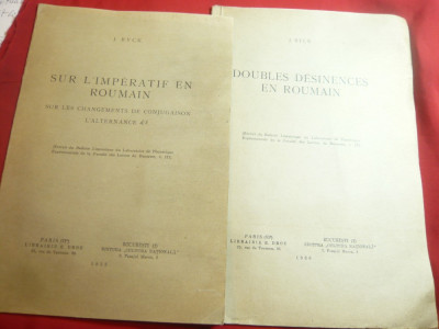 2 Studii despre Gramatica Limbii Romane de J.Byck 1935 ,dedicatie si autograf foto